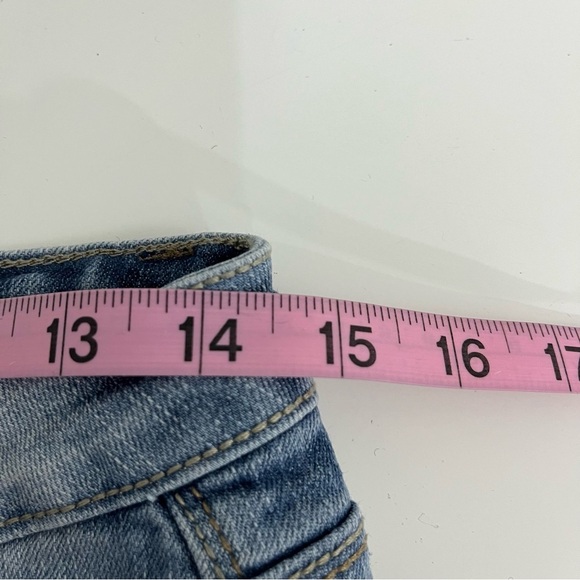 Suko Blue Sequin Light Wash Denim Capris - Picture 13 of 16